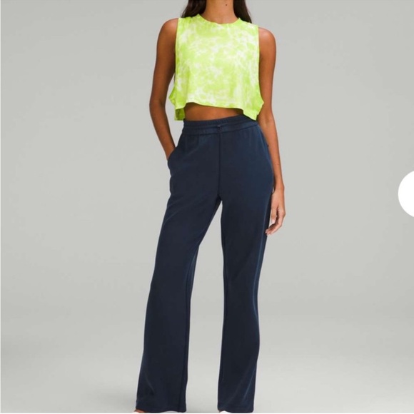 Lululemon Lime Tie-Dye Sleeveless Crop Top - Picture 1 of 8